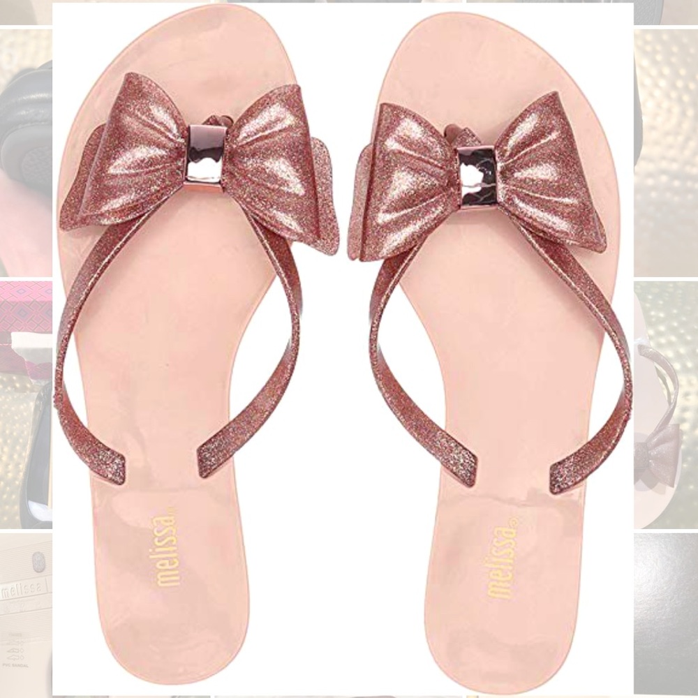 NWT Melissa Flip Flops Harmonic Bow Fuchsia Size 8
